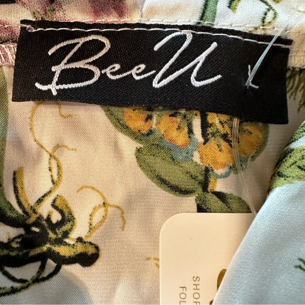 BeeU women's off the shoulder floral blouse size large, nwt - Picture 7 of 7